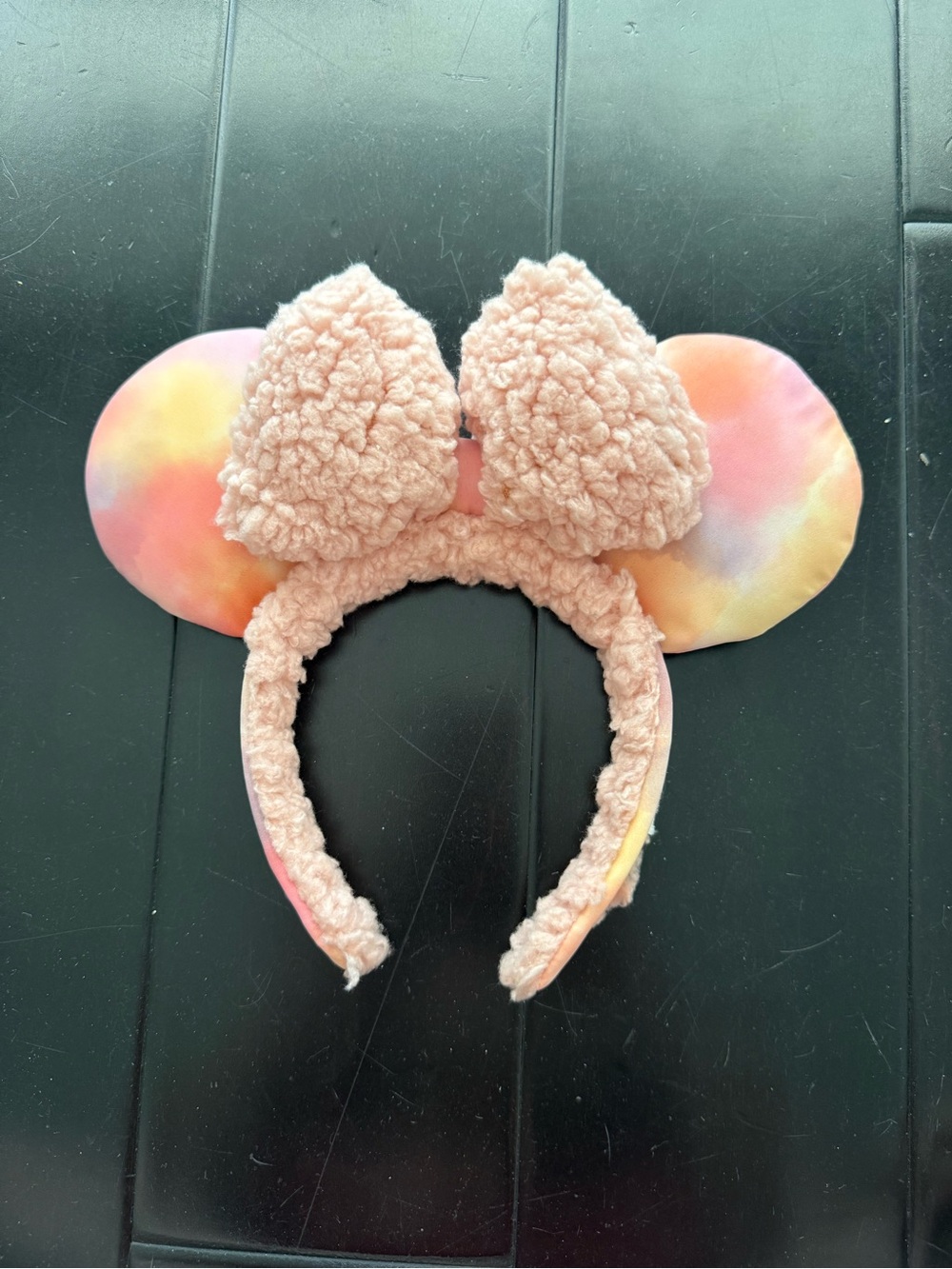 NWOT Disney Tie-Dyed Minnie Ears with Fuzzy Bow
